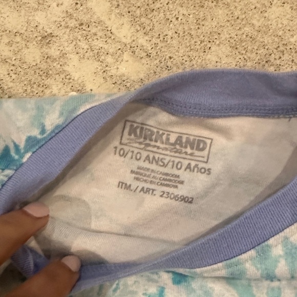Kirklands Kids Pajama Set in Blue and White Tie-Dye - Picture 5 of 5